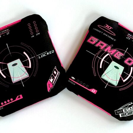 430 Game Over Cornhole Bag (Black/HOT PINK)